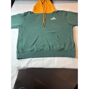 100 Thieves Green & Orange Hoodie With Pocket And Drawstring